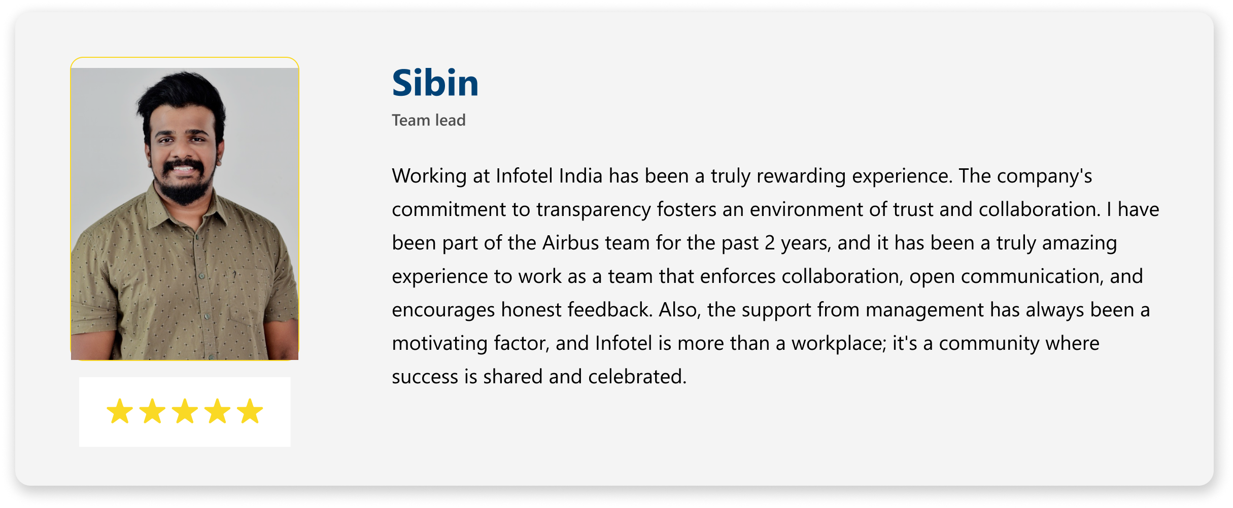 Sibin  | Team Lead at Infotel