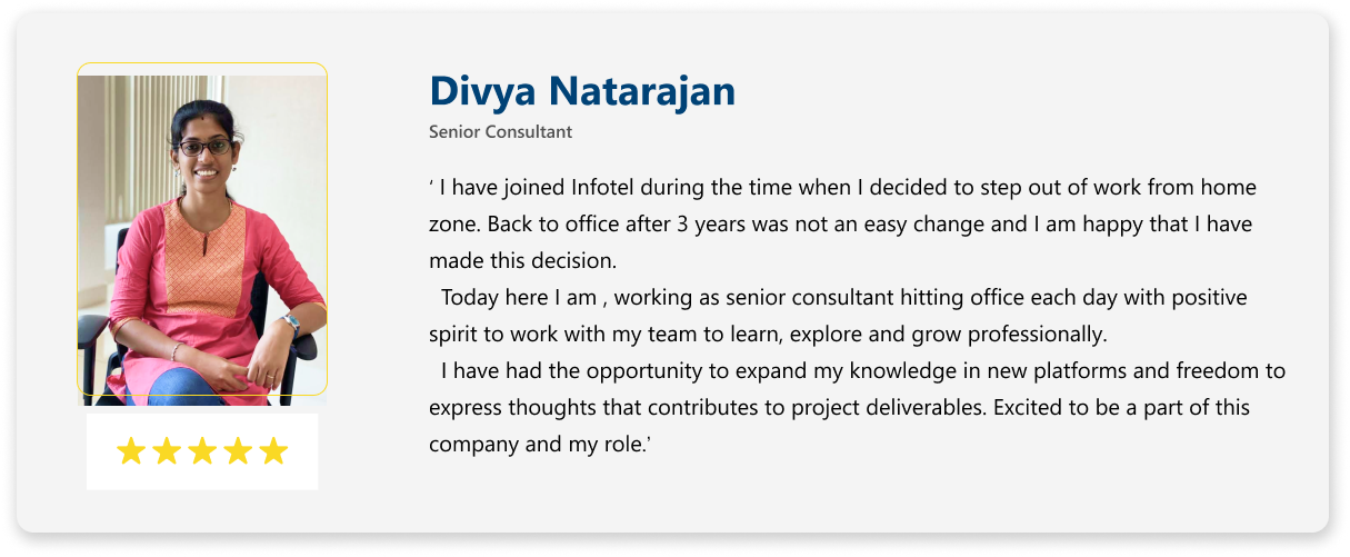 Divya Natarjan  | Senior Consultant